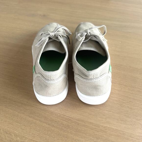 Sanuk Vagabond Lace Up Sneaker Mens SZ 9 Natural Canvas Surf Beach Summer Casual main image 5